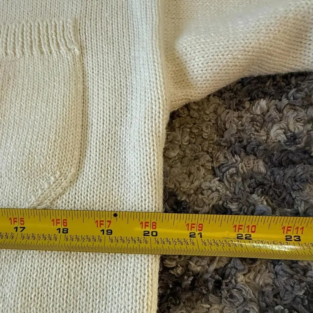 Vintage Sequin Tie Sweater – Ivory Pullover - Picture 4 of 6